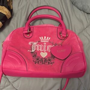 Juicy Couture Fuchsia Satchel with Heart Charm
